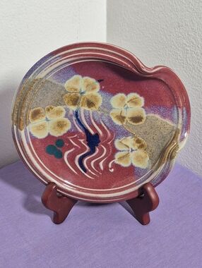 Studio Art Stoneware Pottery Hand Thrown Spoon Rest Chuck Moore Artist Signed